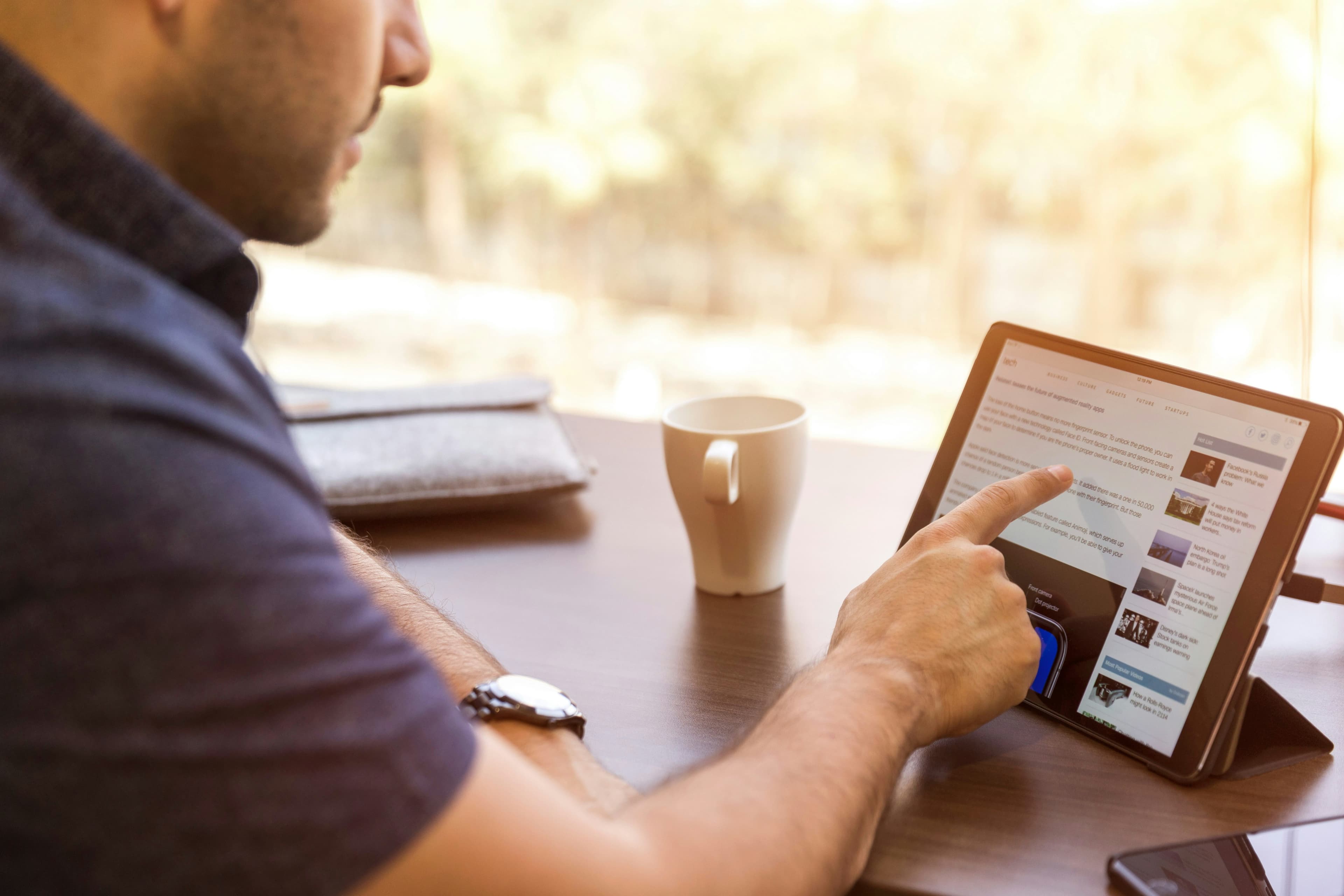 Man working at tablet