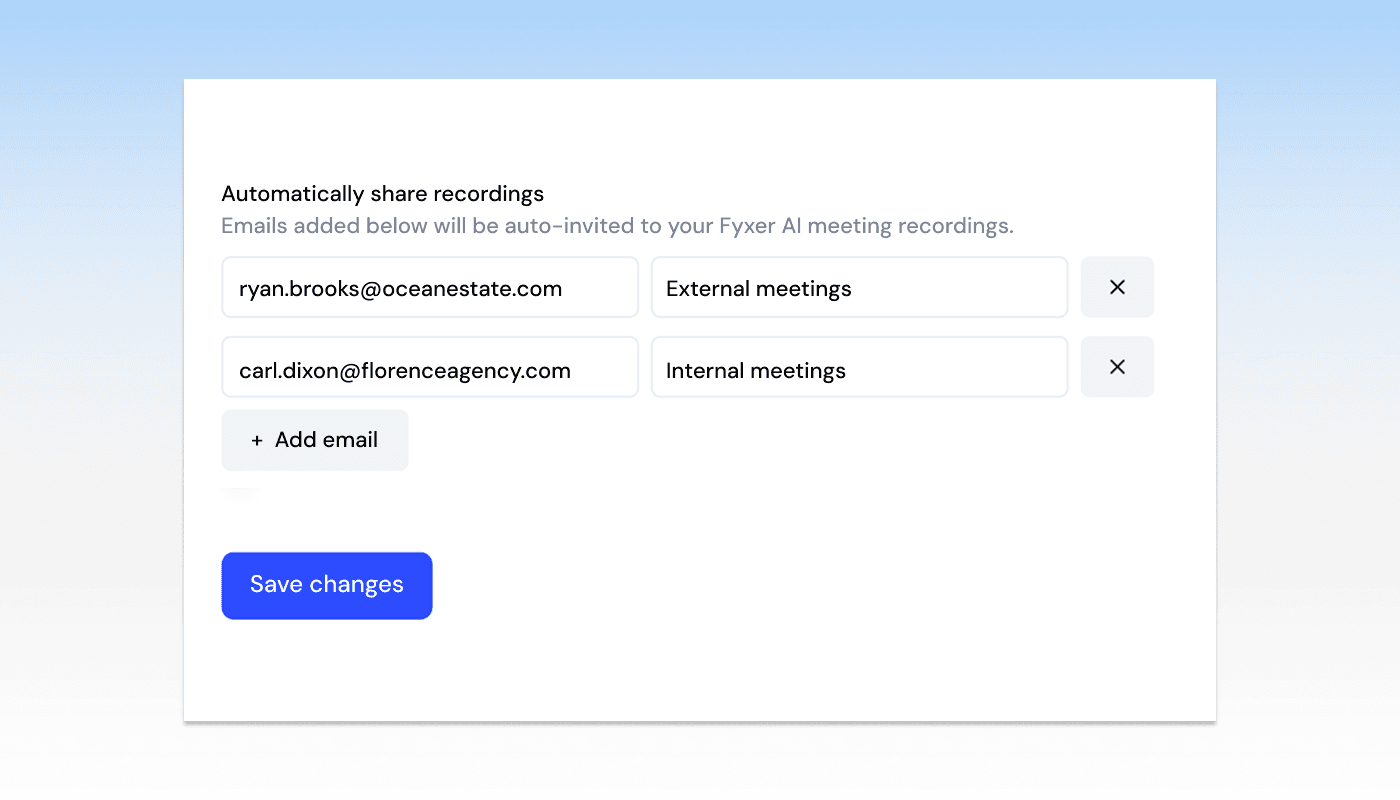 share recordings automatically - fyxer